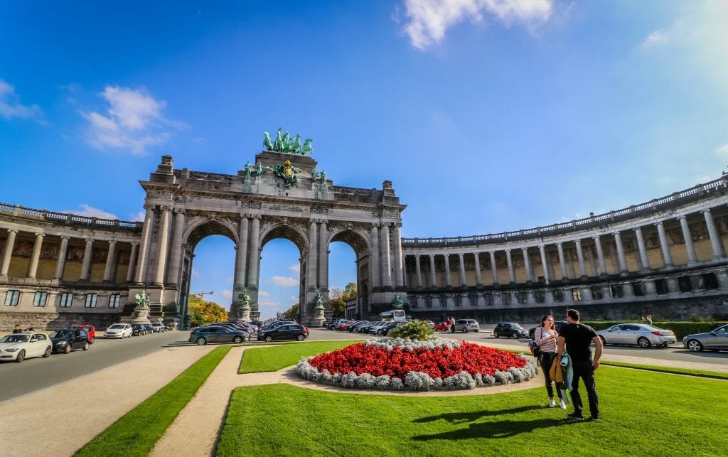 Posing for a pic by Cinquantenaire-Brussels Belgium